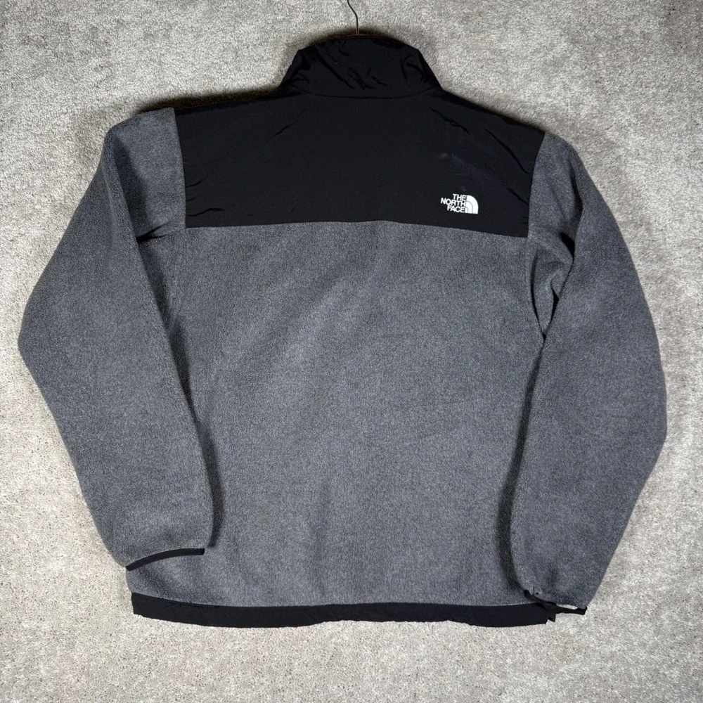 The North Face Denali Polartec Fleece Jacket Mens L Grey Black Full Zip NF0A3XAU